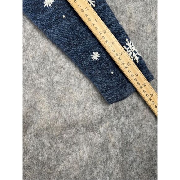 Vintage Heirloom Collectibles Christmas Sweater Women's Large Blue Full Zip Y2K - Picture 5 of 6